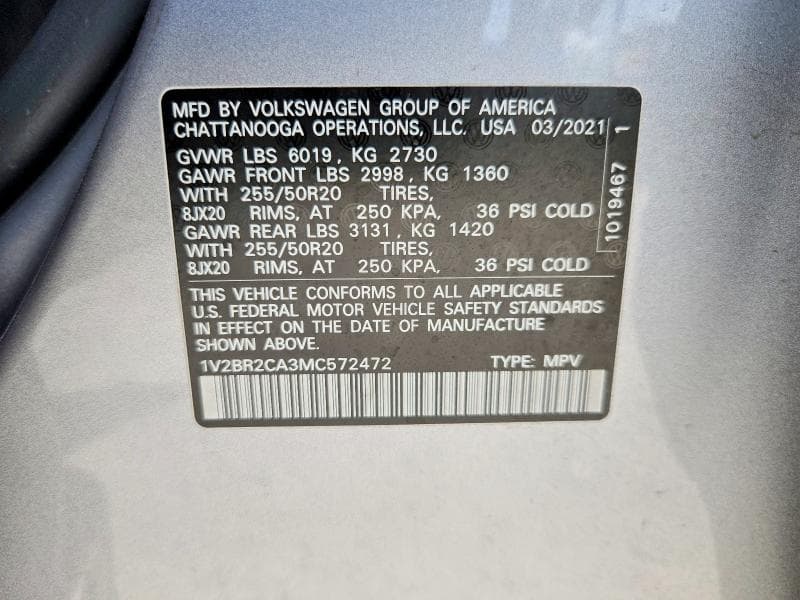 2021 VOLKSWAGEN ATLAS SEL 13