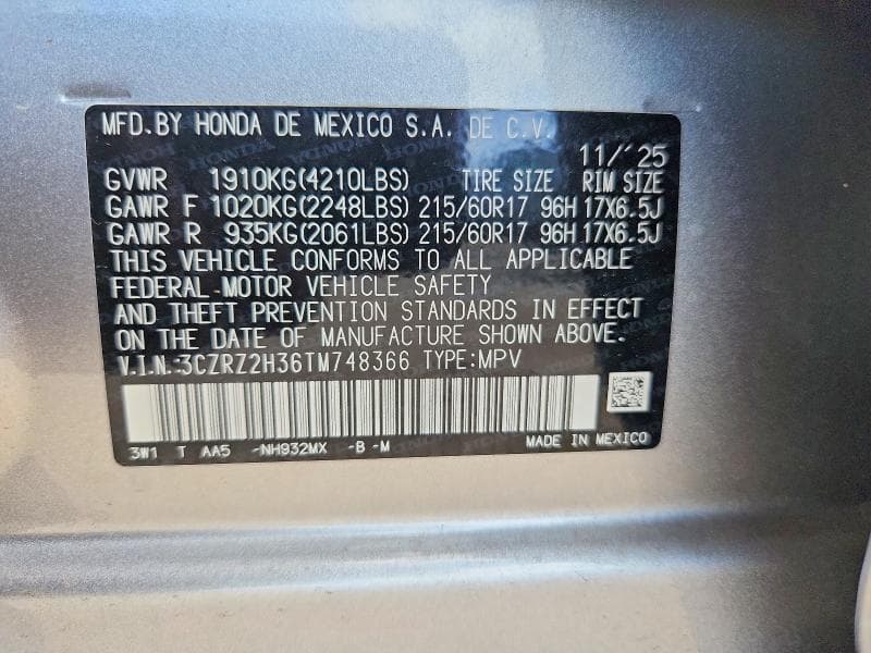2026 HONDA HR-V LX 13