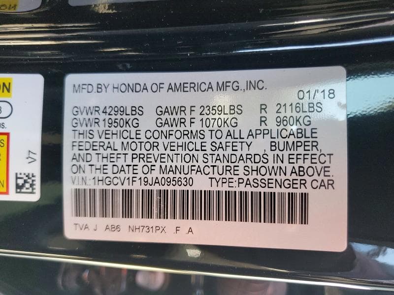 2018 HONDA ACCORD LX 12