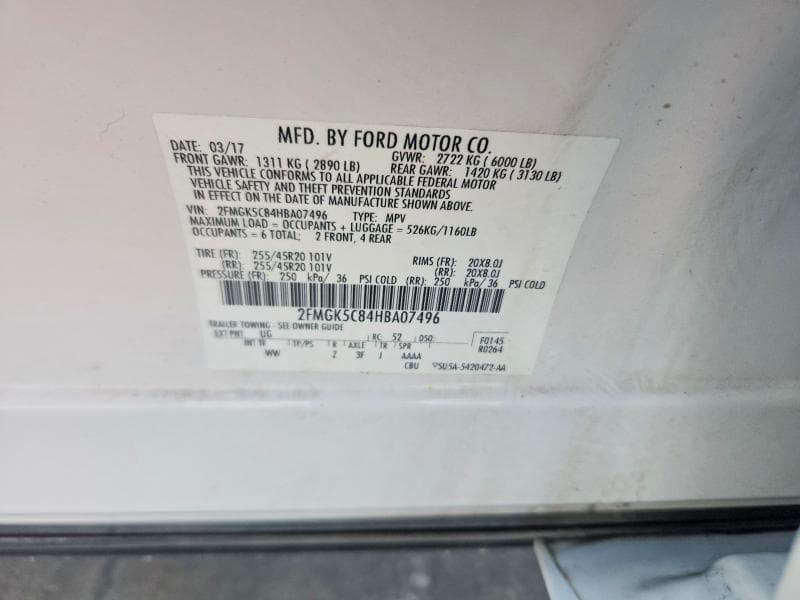 2017 FORD FLEX SEL 13