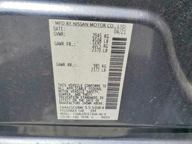 2021 NISSAN LEAF SV 12