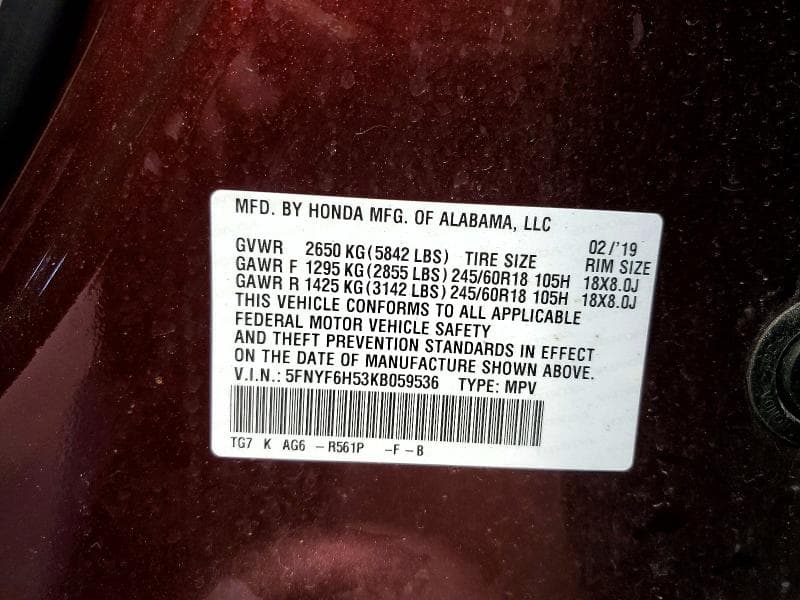 2019 HONDA PILOT EXL 14