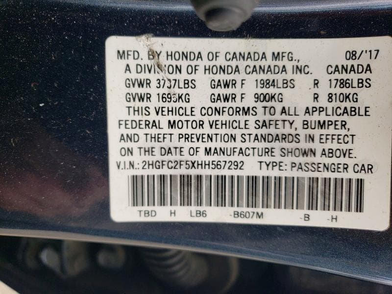 2017 HONDA CIVIC LX 12