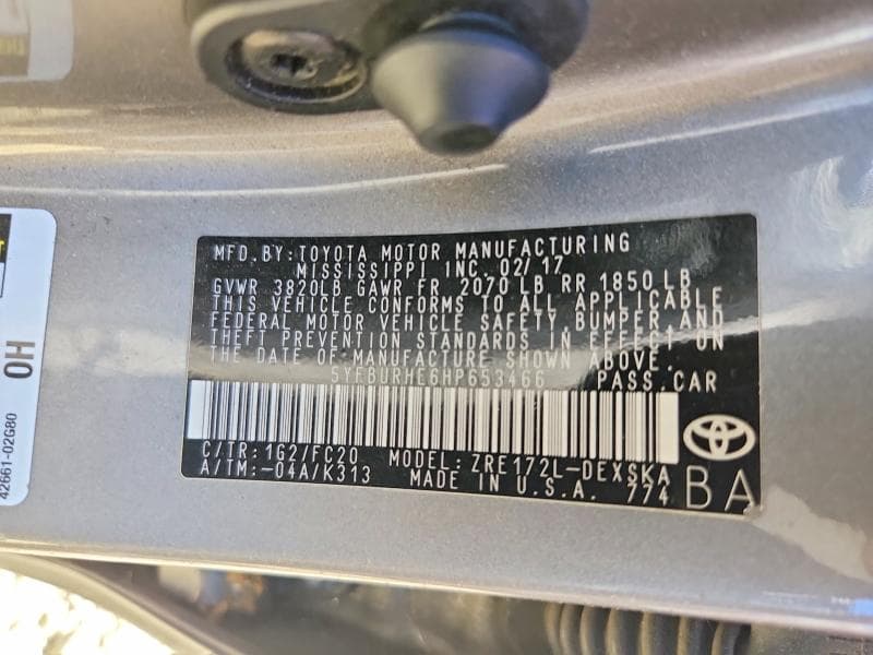 2017 TOYOTA COROLLA SE 12