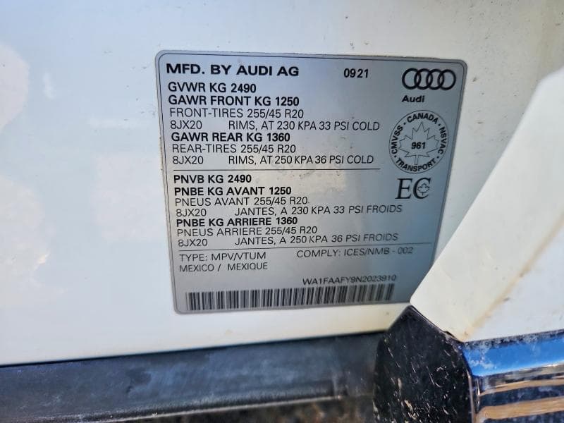 2022 AUDI Q5 PRESTIGE 45 13