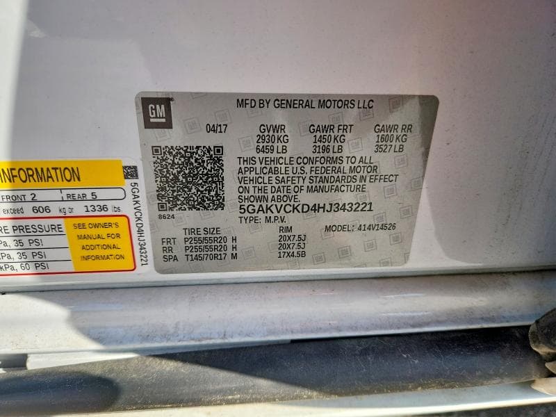 2017 BUICK ENCLAVE 13