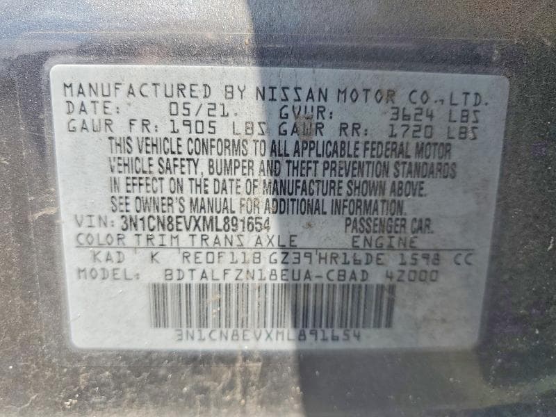 2021 NISSAN VERSA SV 12