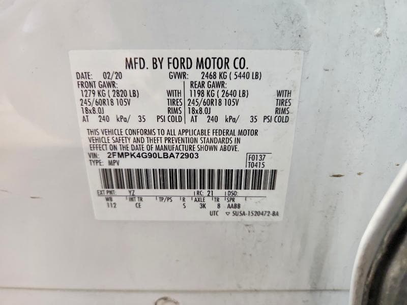 2020 FORD EDGE SE 13
