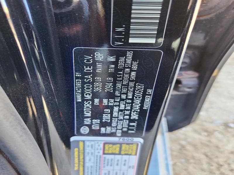 2019 KIA FORTE FE 12