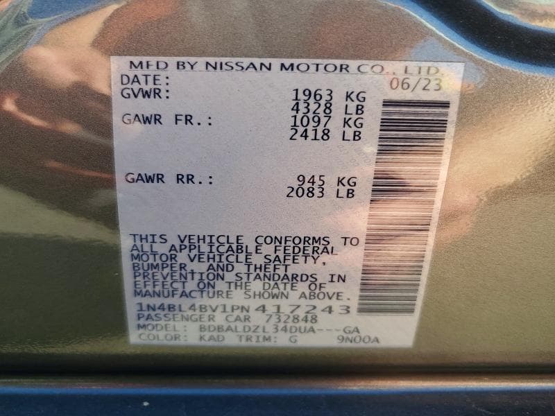 2023 NISSAN ALTIMA S 12