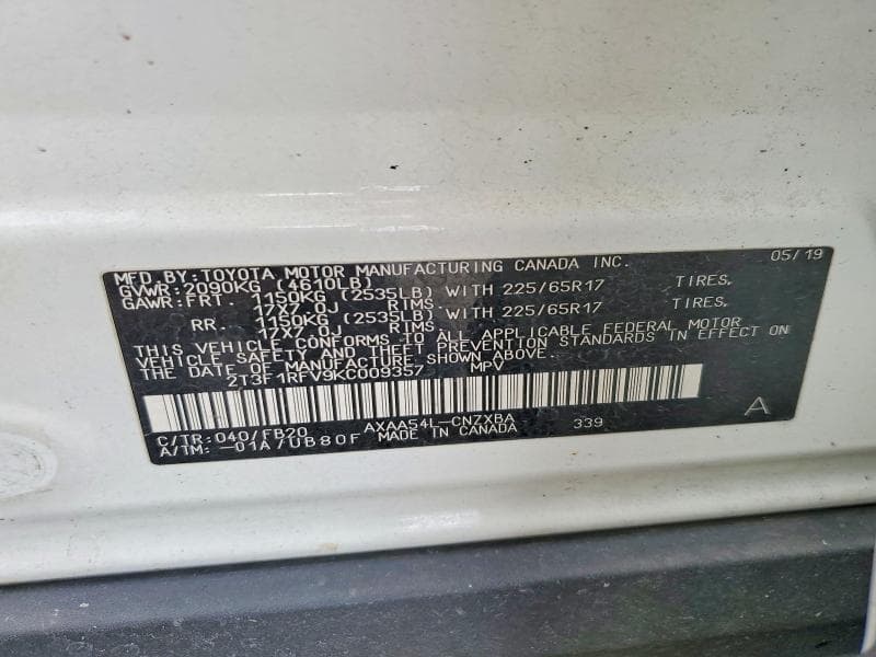 2019 TOYOTA RAV4 LE 14
