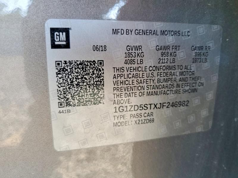 2018 CHEVROLET MALIBU LT 12