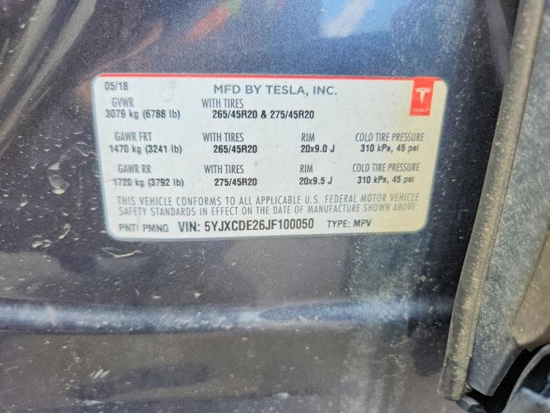 2018 TESLA MODEL X 13