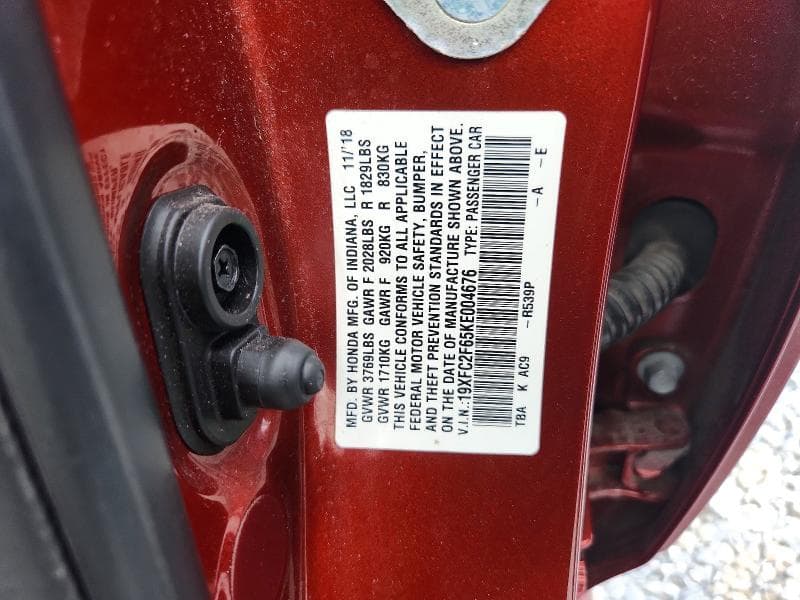 2019 HONDA CIVIC LX 12