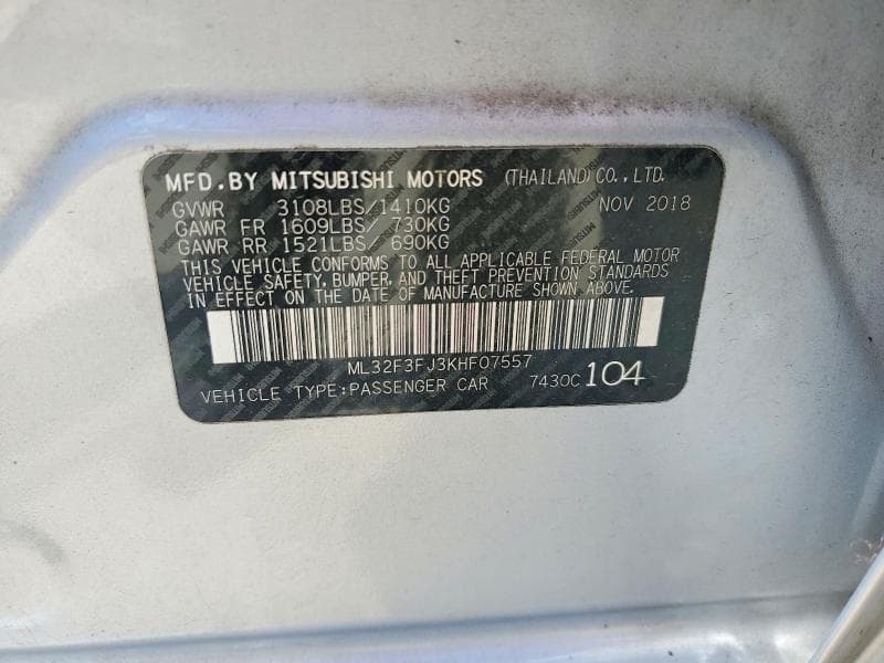 2019 MITSUBISHI MIRAGE G4 ES 13