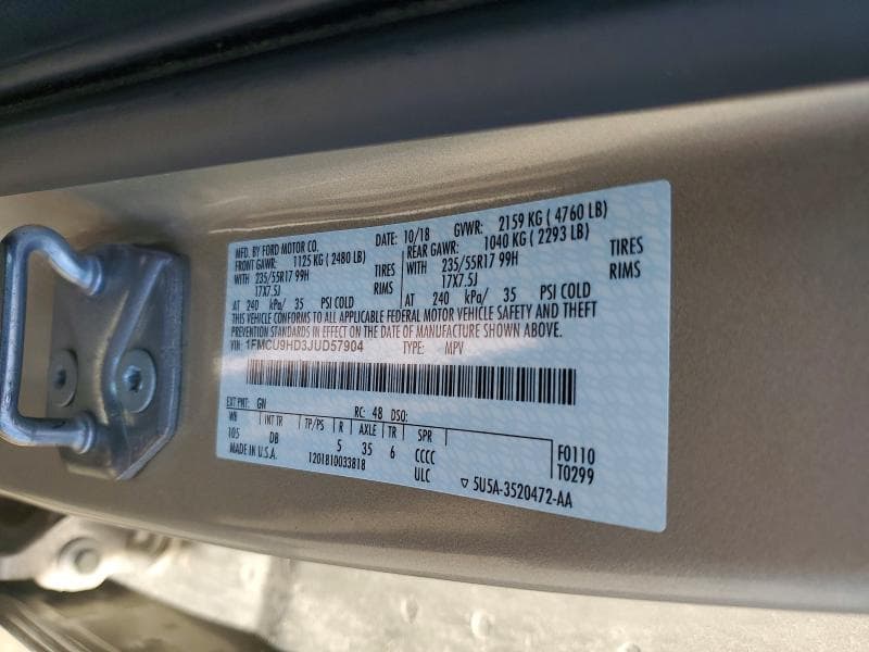2018 FORD ESCAPE SEL 13