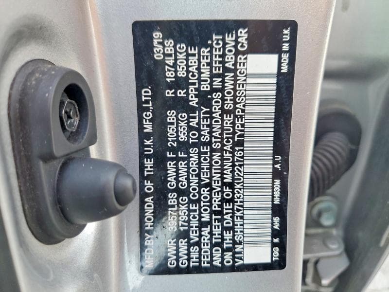 2019 HONDA CIVIC LX 13