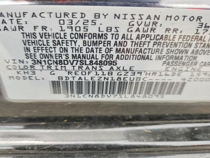 2025 NISSAN VERSA S 13