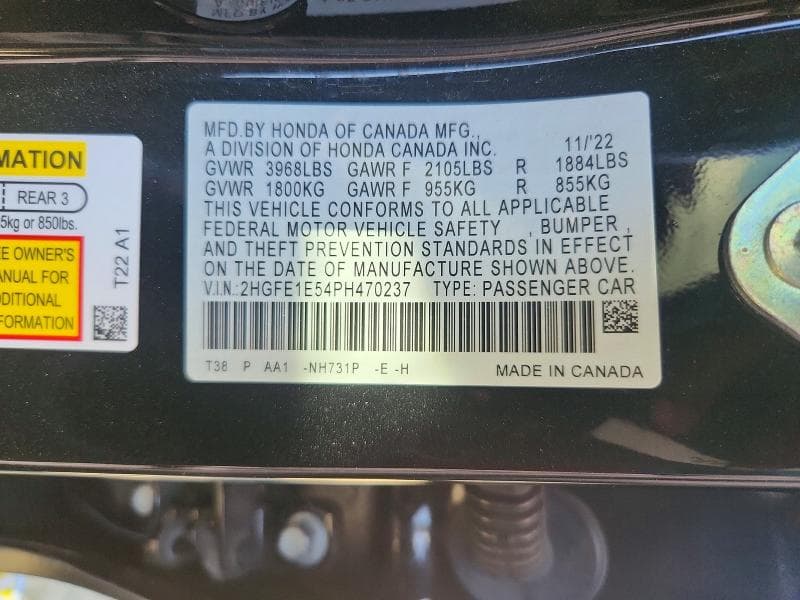 2023 HONDA CIVIC SI 12