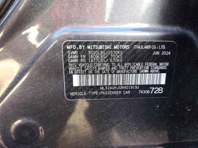 2024 MITSUBISHI MIRAGE ES 13