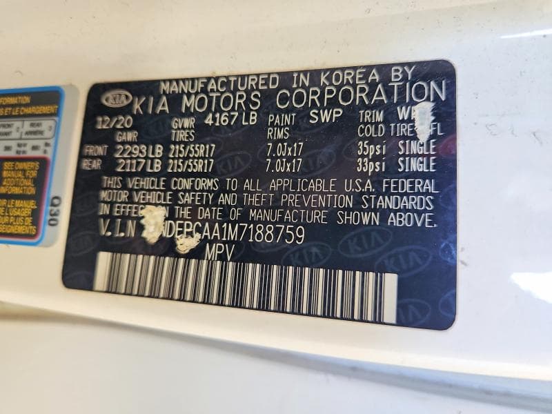 2021 KIA SELTOS LX 12