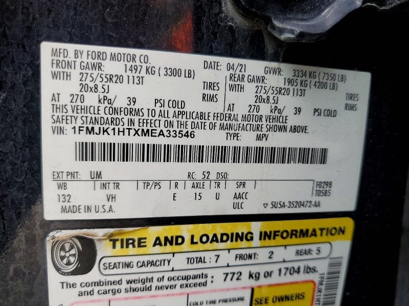 2021 FORD EXPEDITION MAX XLT 13