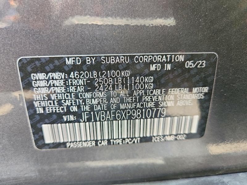 2023 SUBARU WRX PREMIUM 12