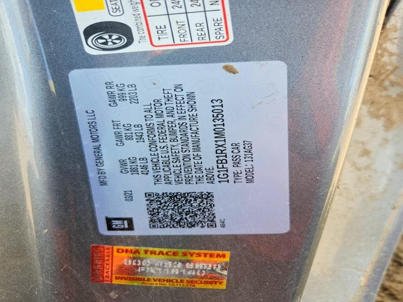 2021 CHEVROLET CAMARO LS 12