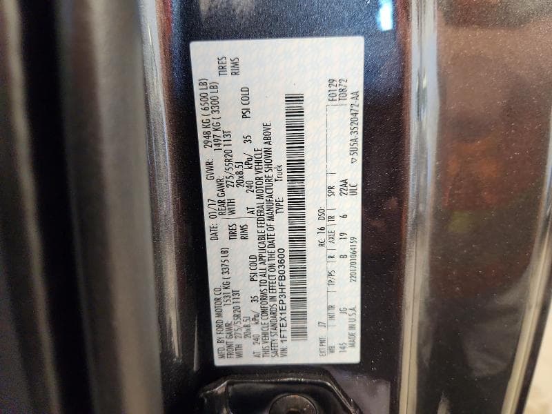 2017 FORD F150 SUPER CAB 13
