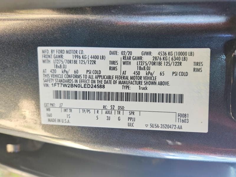 2020 FORD F250 SUPER DUTY 14