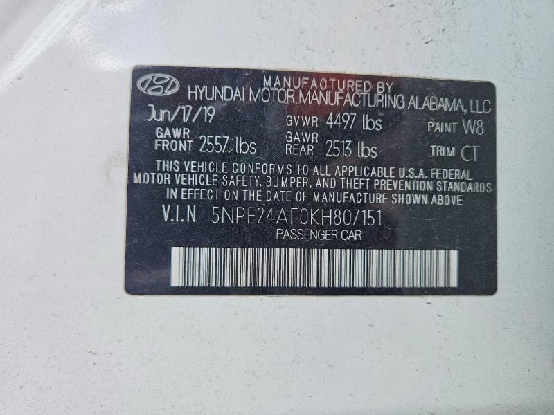 2019 HYUNDAI SONATA SE 13