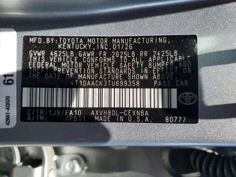 2026 TOYOTA CAMRY LE 12
