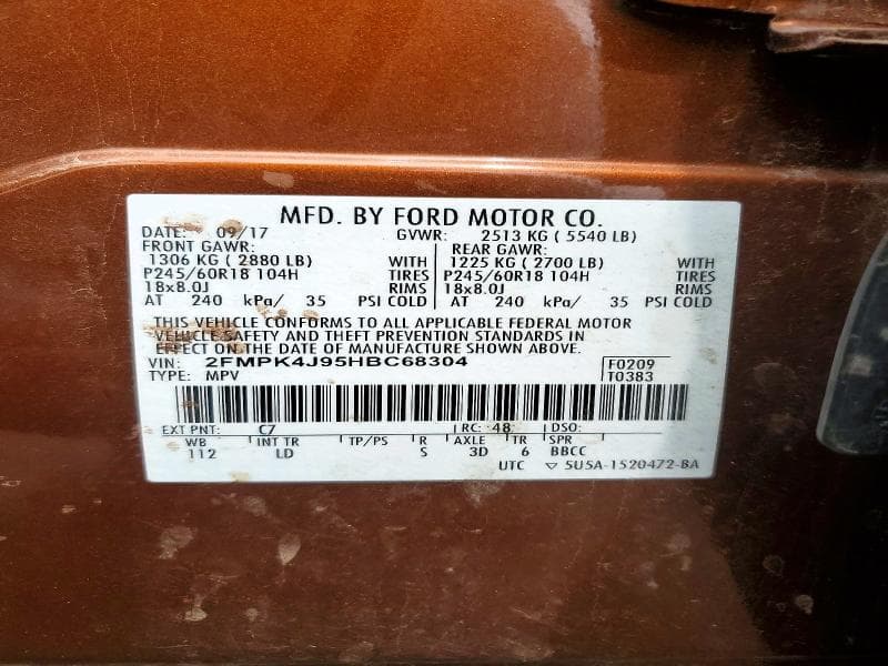 2017 FORD EDGE SEL 13