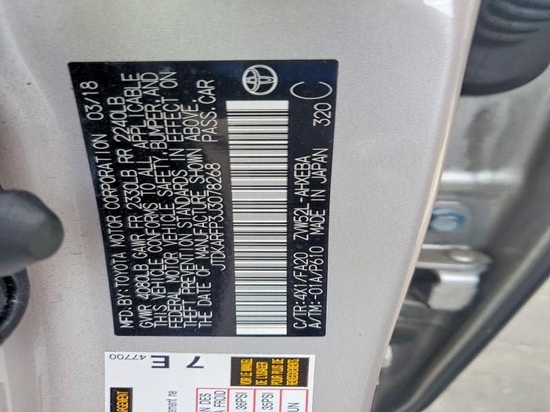 2018 TOYOTA PRIUS PRIME PLUS 12