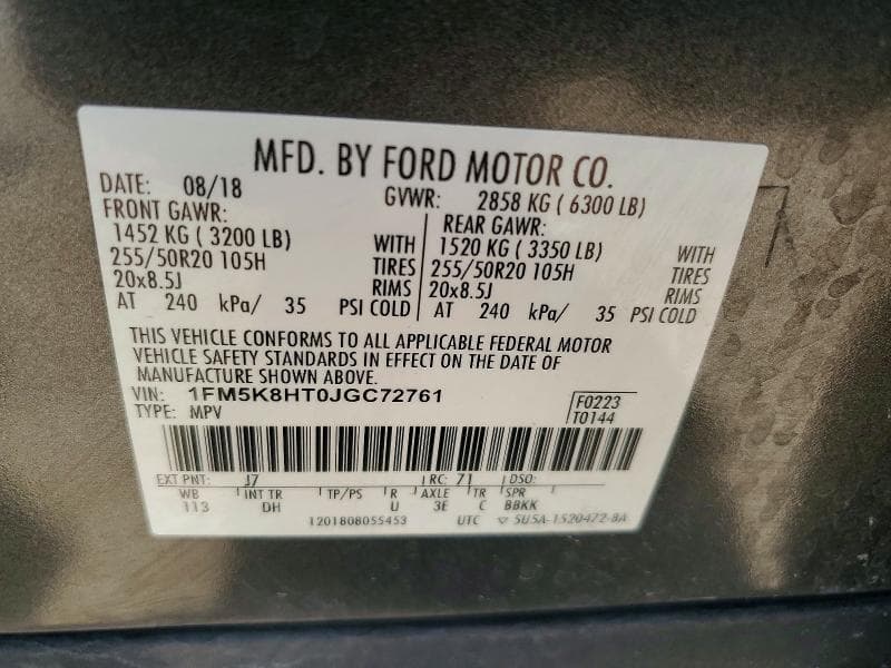 2018 FORD EXPLORER PLATINUM 12