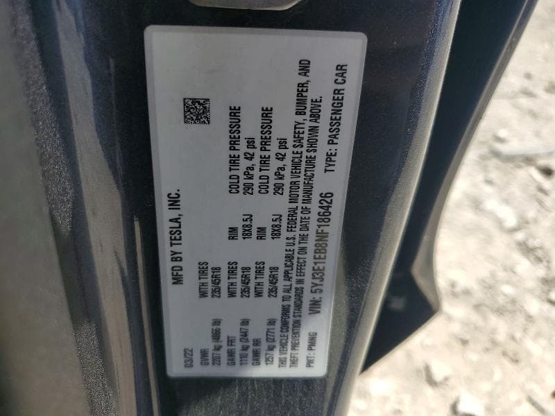 2022 TESLA MODEL 3 12