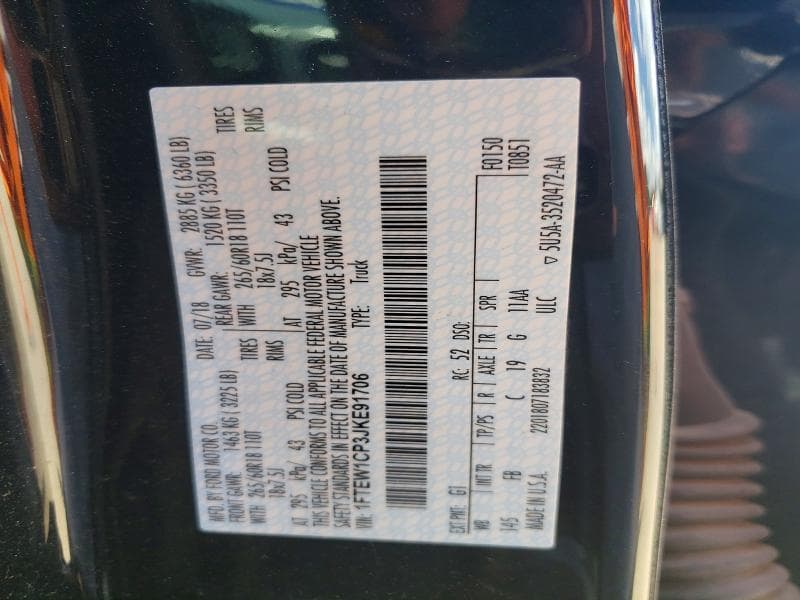 2018 FORD F150 SUPERCREW 12