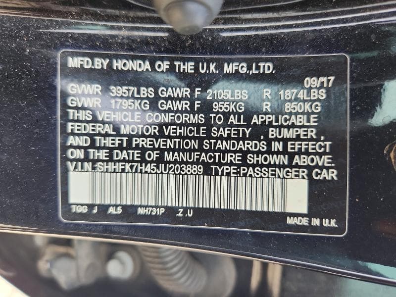 2018 HONDA CIVIC SPORT 13