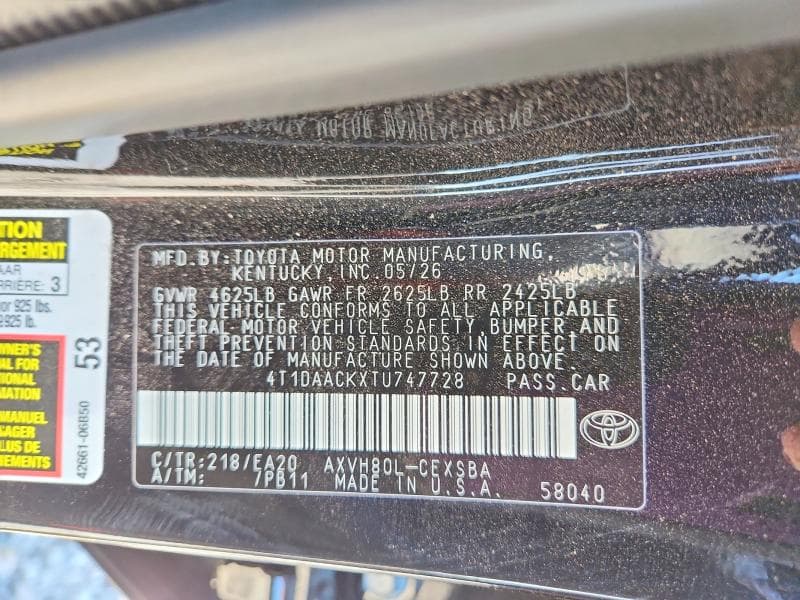 2026 TOYOTA CAMRY SE 12