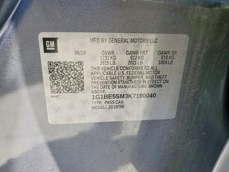 2019 CHEVROLET CRUZE LT 12