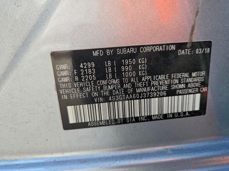 2018 SUBARU IMPREZA 12