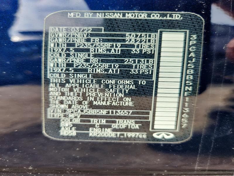 2022 INFINITI QX50 LUXE 13