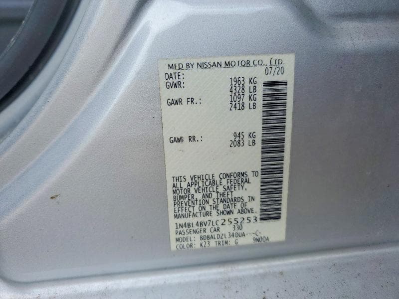 2020 NISSAN ALTIMA S 13