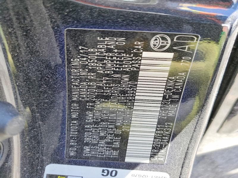 2017 TOYOTA COROLLA LE 13