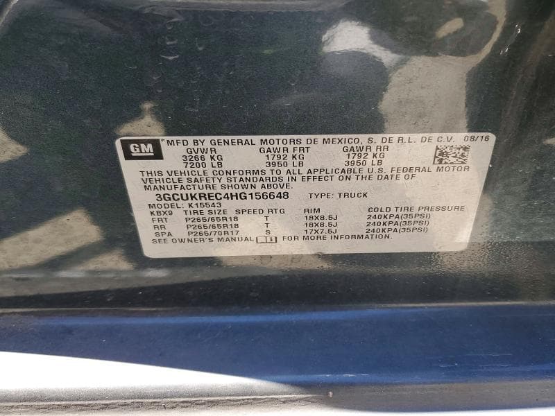 2017 CHEVROLET SILVERADO K1500 LT 12