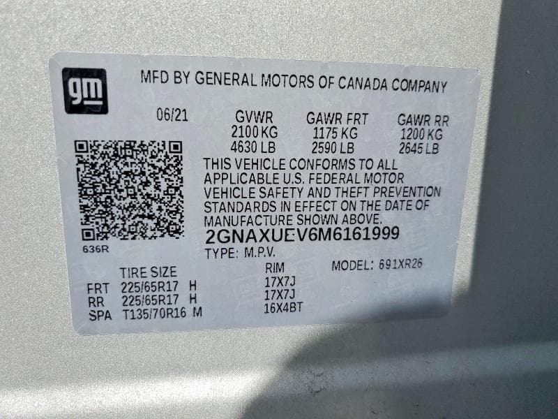 2021 CHEVROLET EQUINOX LT 13