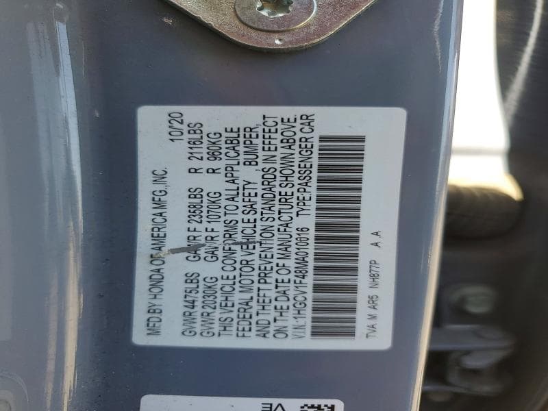 2021 HONDA ACCORD SPORT SE 12