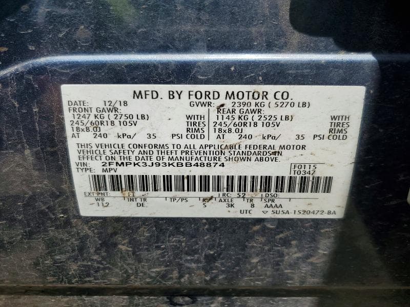 2019 FORD EDGE SEL 12
