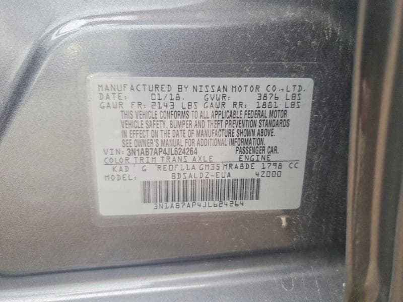 2018 NISSAN SENTRA SV 13