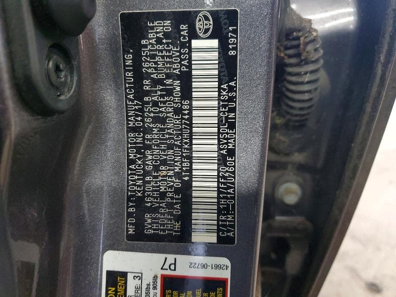 2017 TOYOTA CAMRY SE 12